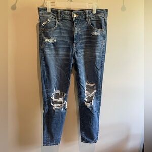 American Eagle Distressed Hi-Rise Jegging Jeans 12 Short Next level stretch